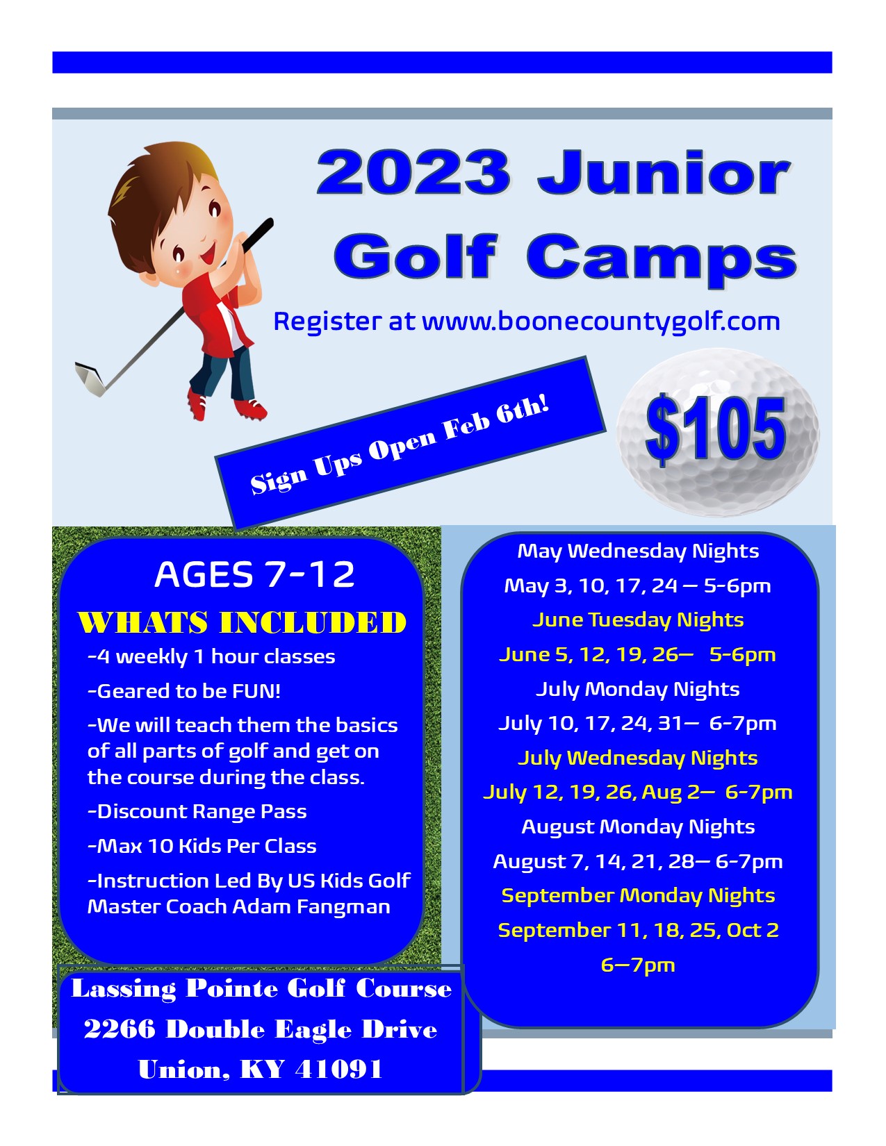 2023 Jr Golf Camp Regsitration