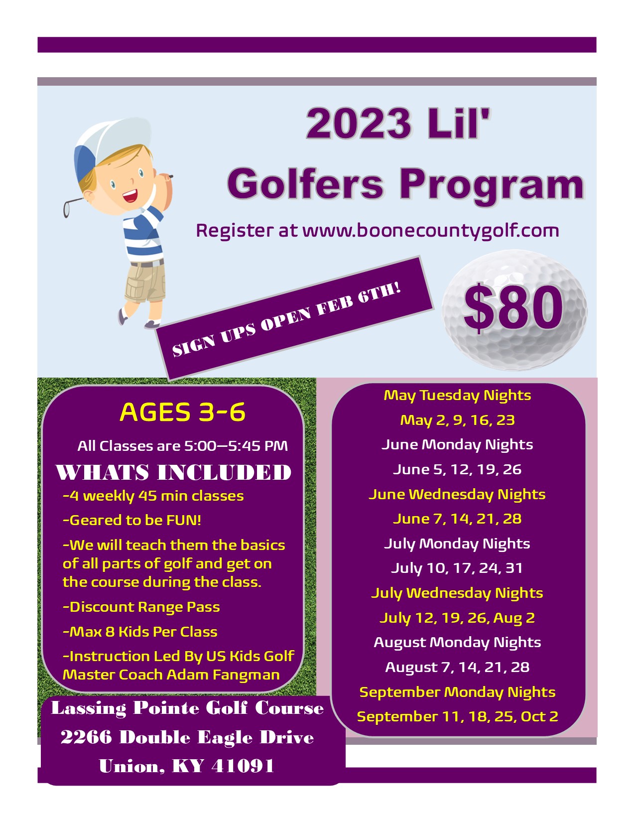 2023 Lil Golfers Program