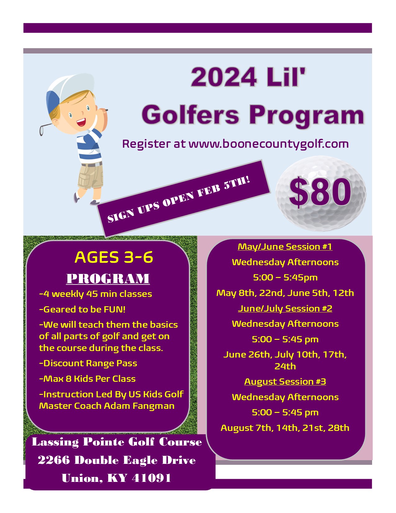 2024 Lil Golfers Program